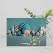 Joy Peace Liebe Weihnachtskalligraphie 2 Fotos Gol Folieneinladung (Stehend vorne)