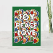 Joy Peace Love - Custom Background & Message Karte (Vorderseite)