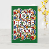 Joy Peace Love - Custom Background & Message Karte (Gelbe Blume)
