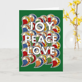 Joy Peace Love - Custom Background & Message Karte