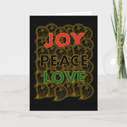 Joy Peace Love - Custom Colors & Message Karte (Vorderseite)