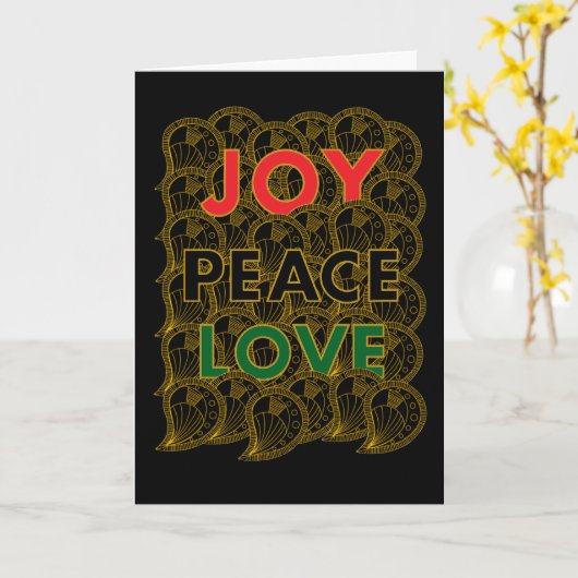 Joy Peace Love - Custom Colors & Message Karte (Gelbe Blume)