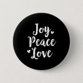 Joy Peace Love Red Brushed Script Womens Holiday  Button (Vorderseite)