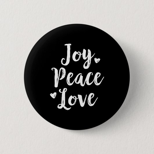 Joy Peace Love Red Brushed Script Womens Holiday Button (Vorderseite)