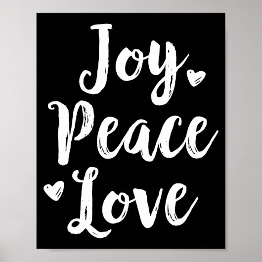 Joy Peace Love Red Brushed Script Womens Holiday  Poster (Vorne)