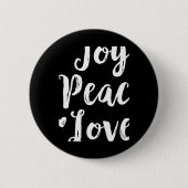 Joy Peace Love Red Brushed Script Womens Holiday T Button (Vorderseite)
