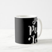 Joy Peace Love Red Brushed Script Womens Holiday T Kaffeetasse (VorderseiteRechts)
