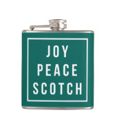 Joy Peace Scotch | Grün/Weiß Feiertage Flachmann (Vorderseite)