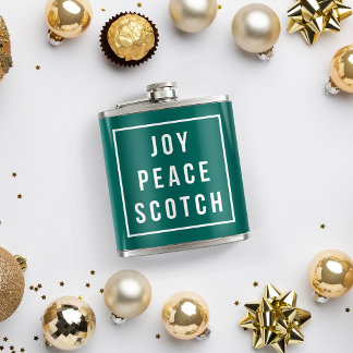 Joy Peace Scotch | Grün/Weiß Feiertage Flachmann