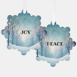 JOY & PEACE SNOWFLAKE PAPIER ORNAMENT KARTE