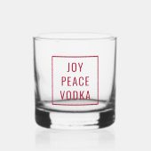 Joy Peace Vodka | Funny Modern Christmas Holiday Whiskyglas (Vorderseite)