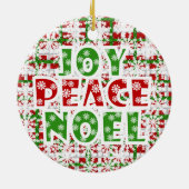 Joy Peace Weihnachten Holiday Ornament (Hinten)