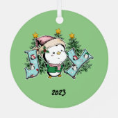 Joy Penguin Christmas Ornament Aus Metall (Rückseite)