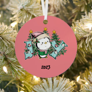 Joy Penguin Christmas Ornament Aus Metall