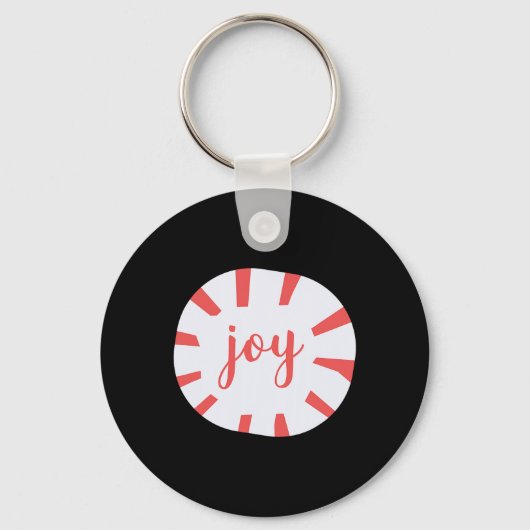 Joy - Peppermint Weihnachten Schlüsselanhänger (Vorderseite)