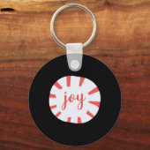 Joy - Peppermint Weihnachten Schlüsselanhänger (Vorderseite)