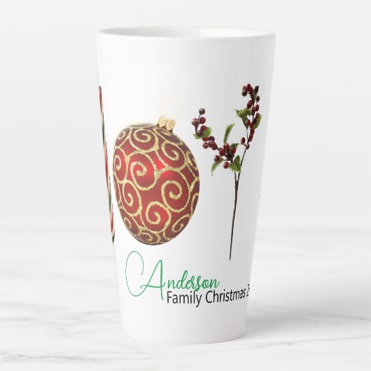 Joy personalisierte Zuckerrohr-Ornament heilig lat Milchtasse (Vorderseite)