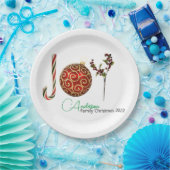 Joy personalisierte Zuckerrohr-Ornament heilig lat Pappteller (Party)