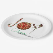 Joy personalisierte Zuckerrohr-Ornament heilig lat Pappteller (Schrägansicht)