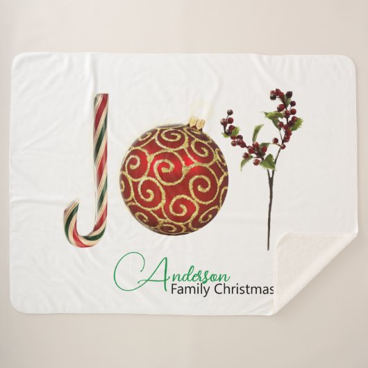 Joy personalisierte Zuckerrohr-Zierholz Sherpadecke (Vorderseite (Horizontal))