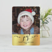 Joy! - Personalisiertes Gold | | Weihnachten im Fo (Stehend Vorderseite)