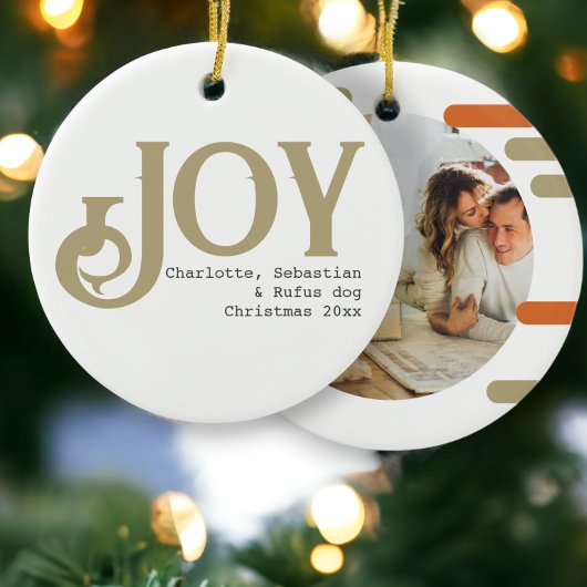 Joy Photo Christmas Personalized Keramik Ornament
