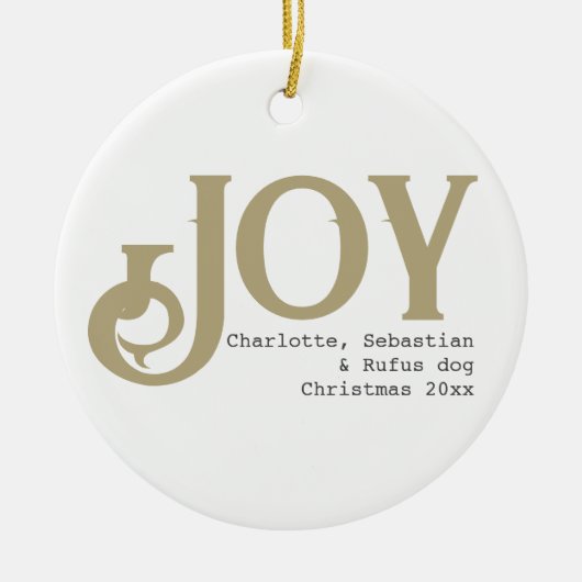 Joy Photo Christmas Personalized Keramik Ornament (Vorne)