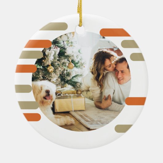 Joy Photo Christmas Personalized Keramik Ornament (Hinten)