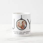 JOY Photo Ornament Simple Modern Christmas Holiday Kaffeetasse (Mittel)
