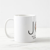 JOY Photo Ornament Simple Modern Christmas Holiday Kaffeetasse (Links)