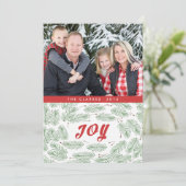 Joy Pine Bows | Fotokarte 2015 Feiertagskarte (Stehend Vorderseite)