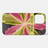 Joy, Pink Green Anthracite Blume Fraktal Beste Mam Case-Mate iPhone Hülle (Rückseite (Horizontal))