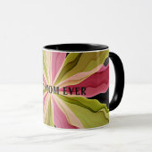 Joy, Pink Green Anthracite Blume Fraktal Beste Mam Tasse (VorderseiteRechts)
