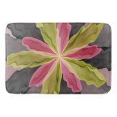 Joy, Pink Green Anthracite Fantasy Blume Fraktal Badematte (Vorderseite)
