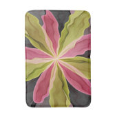 Joy, Pink Green Anthracite Fantasy Blume Fraktal Badematte (Vorderseite Vertikal)