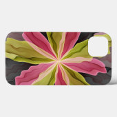 Joy, Pink Green Anthracite Fantasy Blume Fraktal Case-Mate iPhone Hülle (Rückseite (Horizontal))