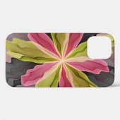 Joy, Pink Green Anthracite Fantasy Blume Fraktal Case-Mate iPhone Hülle (Rückseite (Horizontal))