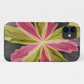 Joy, Pink Green Anthracite Fantasy Blume Fraktal Case-Mate iPhone Hülle (Rückseite (Horizontal))