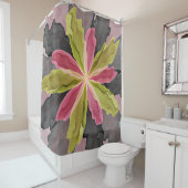 Joy, Pink Green Anthracite Fantasy Blume Fraktal Duschvorhang (Beispiel)