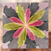 Joy, Pink Green Anthracite Fantasy Blume Fraktal Fensteraufkleber (Blatt 2)