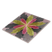 Joy, Pink Green Anthracite Fantasy Blume Fraktal Fliese (Seite)