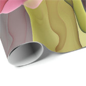 Joy, Pink Green Anthracite Fantasy Blume Fraktal Geschenkpapier (Rolleneckpunkt)