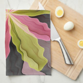 Joy, Pink Green Anthracite Fantasy Blume Fraktal Geschirrtuch (Viertel Falte)