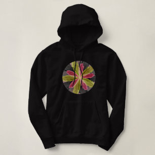 Joy, Pink Green Anthracite Fantasy Blume Fraktal Hoodie