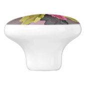 Joy, Pink Green Anthracite Fantasy Blume Fraktal Keramikknauf (Seitenansicht)