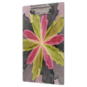 Joy, Pink Green Anthracite Fantasy Blume Fraktal Klemmbrett (Links)