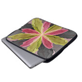 Joy, Pink Green Anthracite Fantasy Blume Fraktal Laptopschutzhülle (Vorne Knopf)