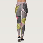 Joy, Pink Green Anthracite Fantasy Blume Fraktal Leggings (Rückseite)