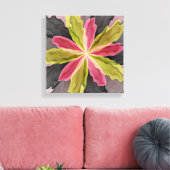 Joy, Pink Green Anthracite Fantasy Blume Fraktal Leinwanddruck (Insitu (Wohnzimmer))