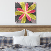 Joy, Pink Green Anthracite Fantasy Blume Fraktal Leinwanddruck (Insitu (Schlafzimmer))